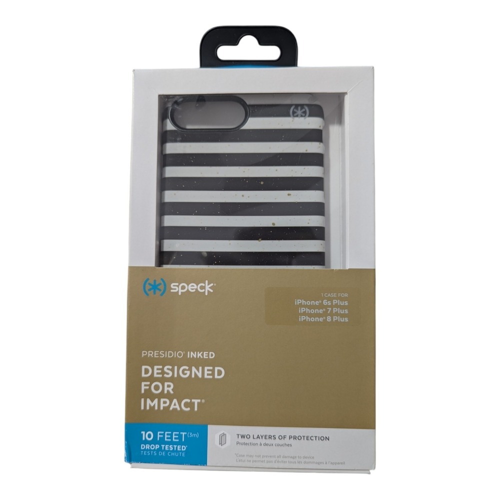 H5. Speck Presidio Inked For Apple iPhone 8 Plus / 7 Plus / 6s Plus - B & W